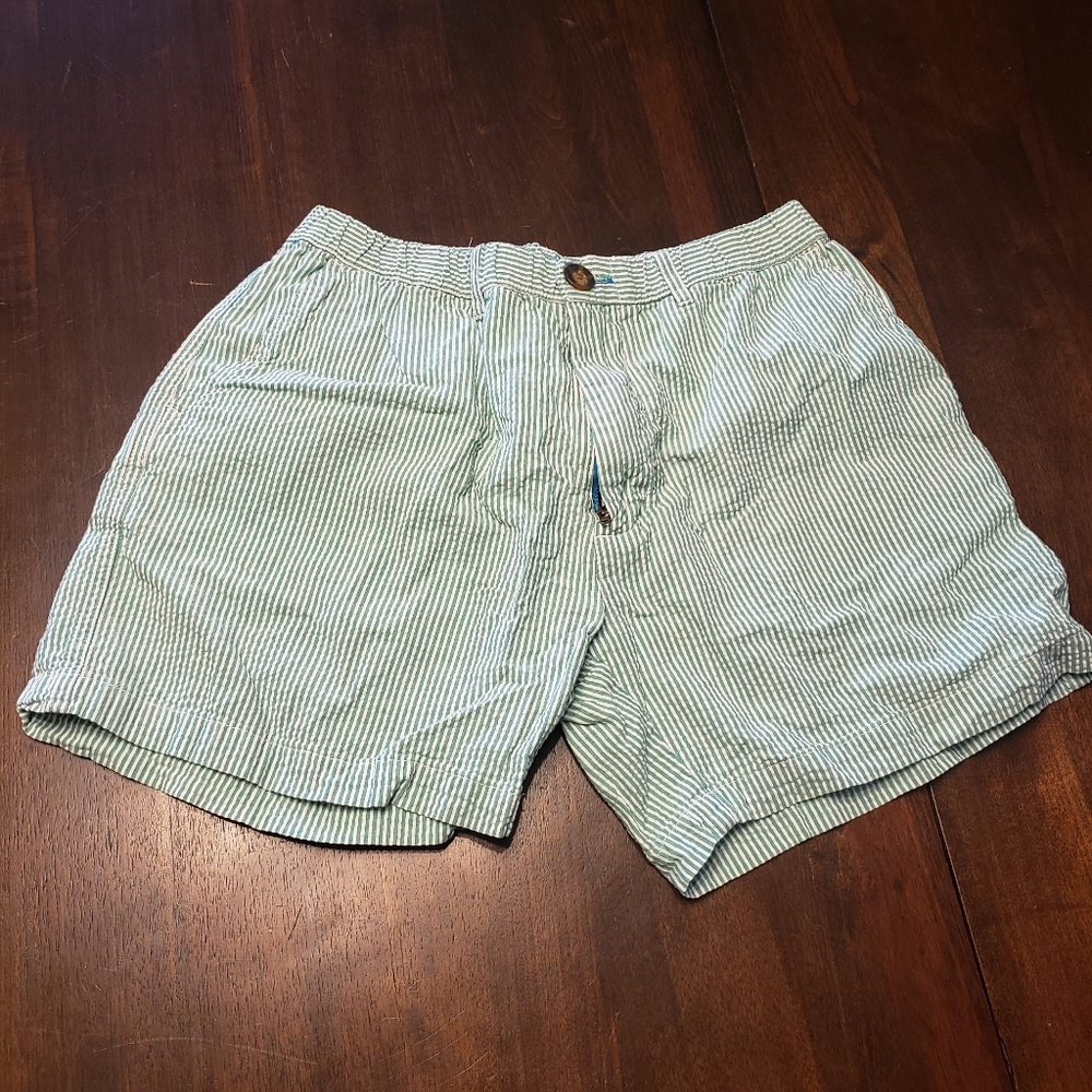 Chubbies Green & White Seersucker Shorts